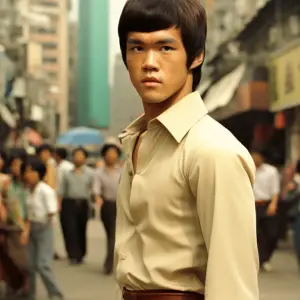 Young Bruce Lee in Hong Kong City
