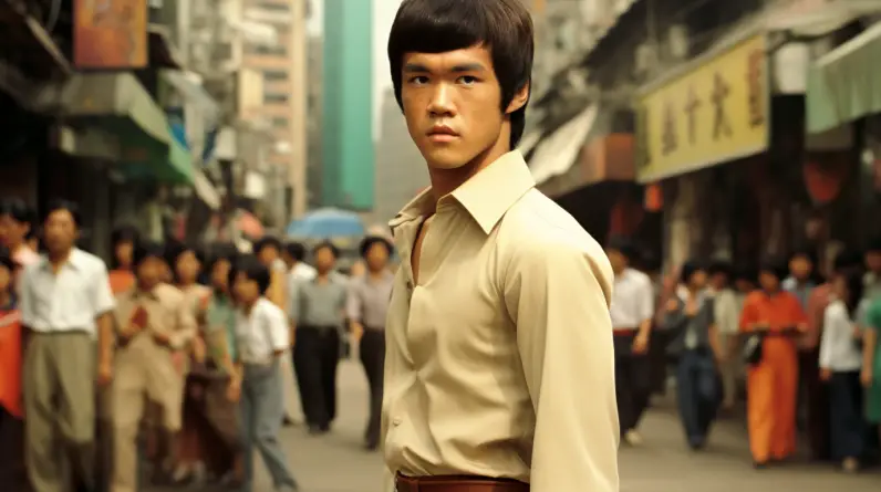 Young Bruce Lee in Hong Kong City